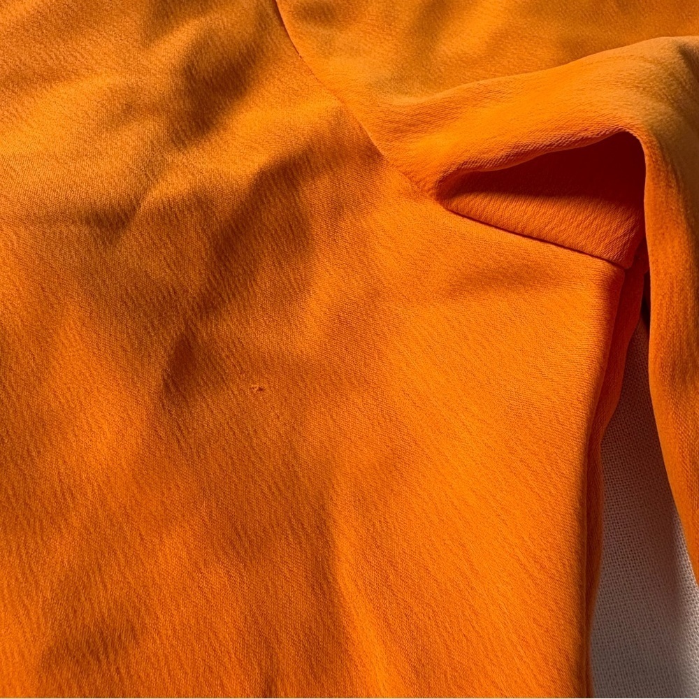 H&M Conscious Choice Orange Ruched Shirt Dress Small Button Front NWT - Picture 8 of 11
